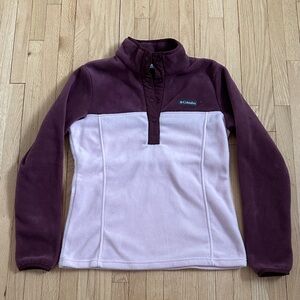5 for $25 // Columbia Two-Tone Pink and Plum Fleece Pullover XS